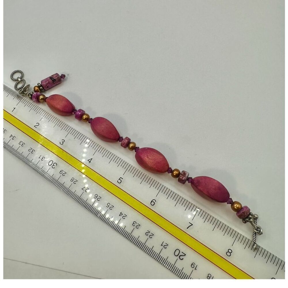 Pink beaded bracelet - Picture 7 of 10